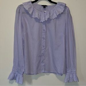 Lavender ruffled blouse J Crew NWT